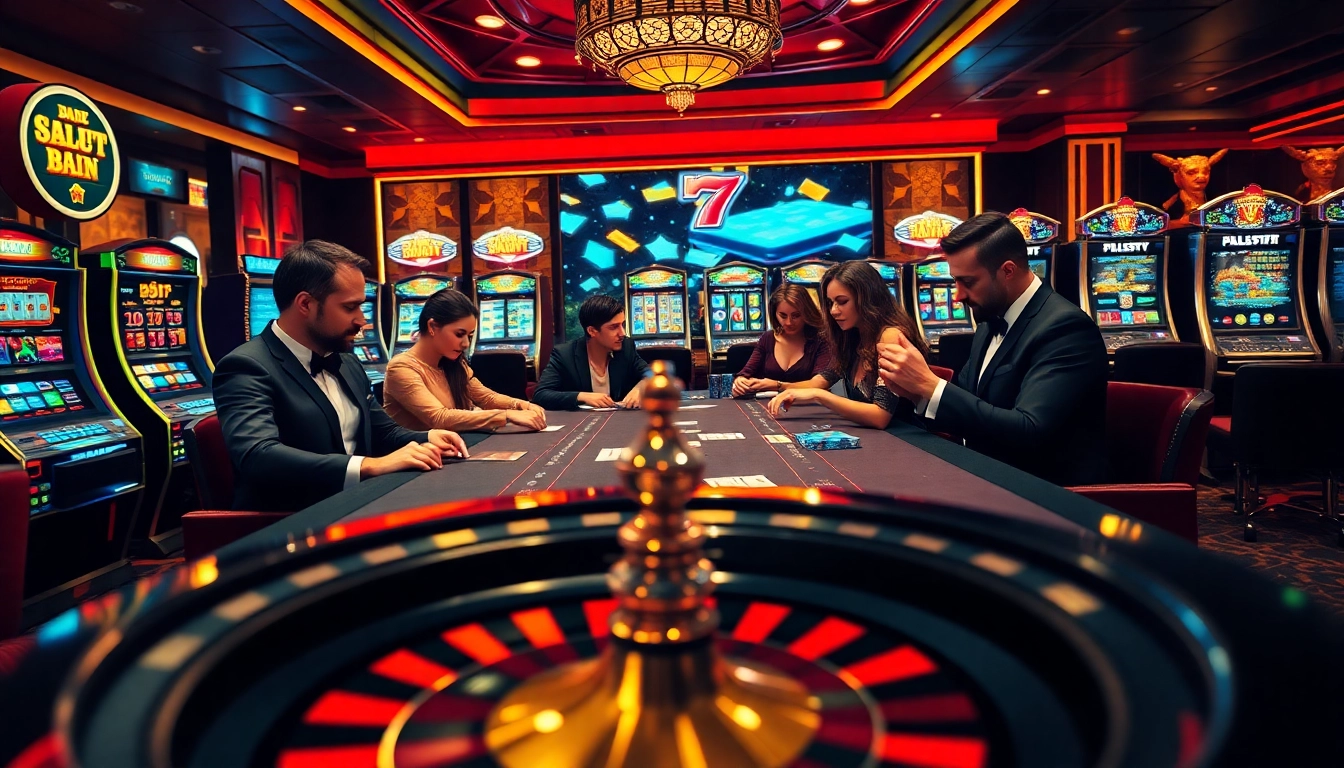 Experience the thrill of online gameplay with fun79 link showcasing a high-stakes poker scene.